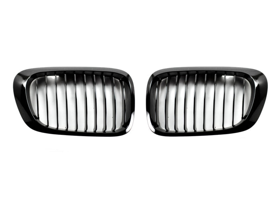 AutoTecknic Glazing Black Front Grille Set - BMW E46 3-Series Coupe Pre-Facelift | M3