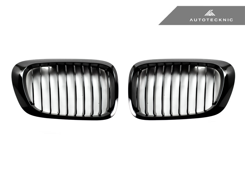 AutoTecknic Glazing Black Front Grille Set - BMW E46 3-Series Coupe Pre-Facelift | M3