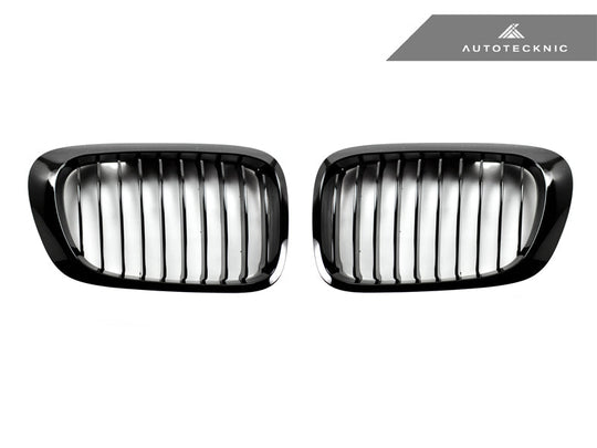 AutoTecknic Gloss Black Front Grille Set - BMW E46 3-Series Coupe Pre-Facelift | M3