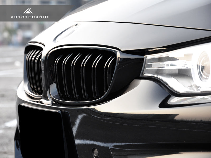 AutoTecknic Dual-Slat Glazing Black Front Grille Set - F32/ F36 4-Series | F80 M3 | F82 M4