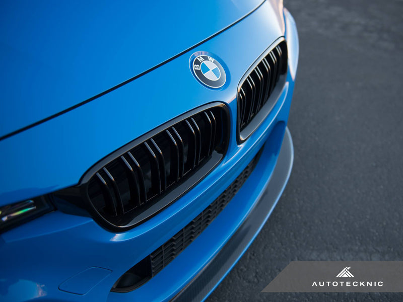 AutoTecknic Dual-Slat Glazing Black Front Grille Set - F30 3-Series