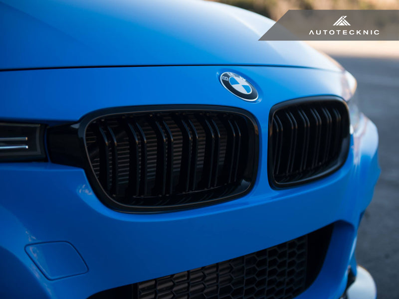 AutoTecknic Dual-Slat Glazing Black Front Grille Set - F30 3-Series