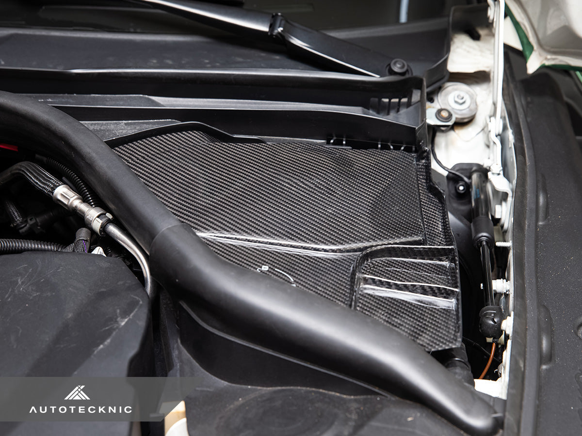 AutoTecknic Dry Carbon Engine Cowl Panel Trim Set - Toyota A90 Supra 2020-Up