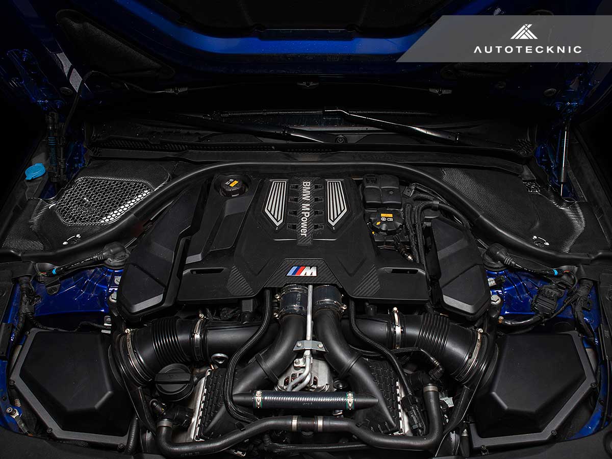 AutoTecknic Dry Carbon Engine Cowl Panel Trim Set - BMW F90 M5
