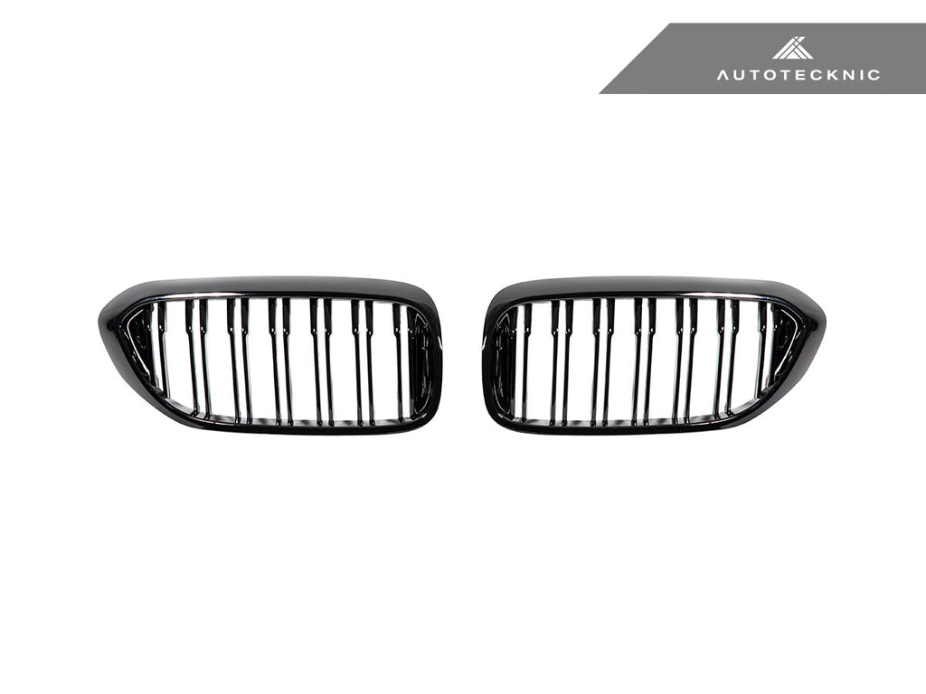 AutoTecknic Dual-Slats Gloss Black Front Grille Set - BMW G30 5-Series Pre-LCI