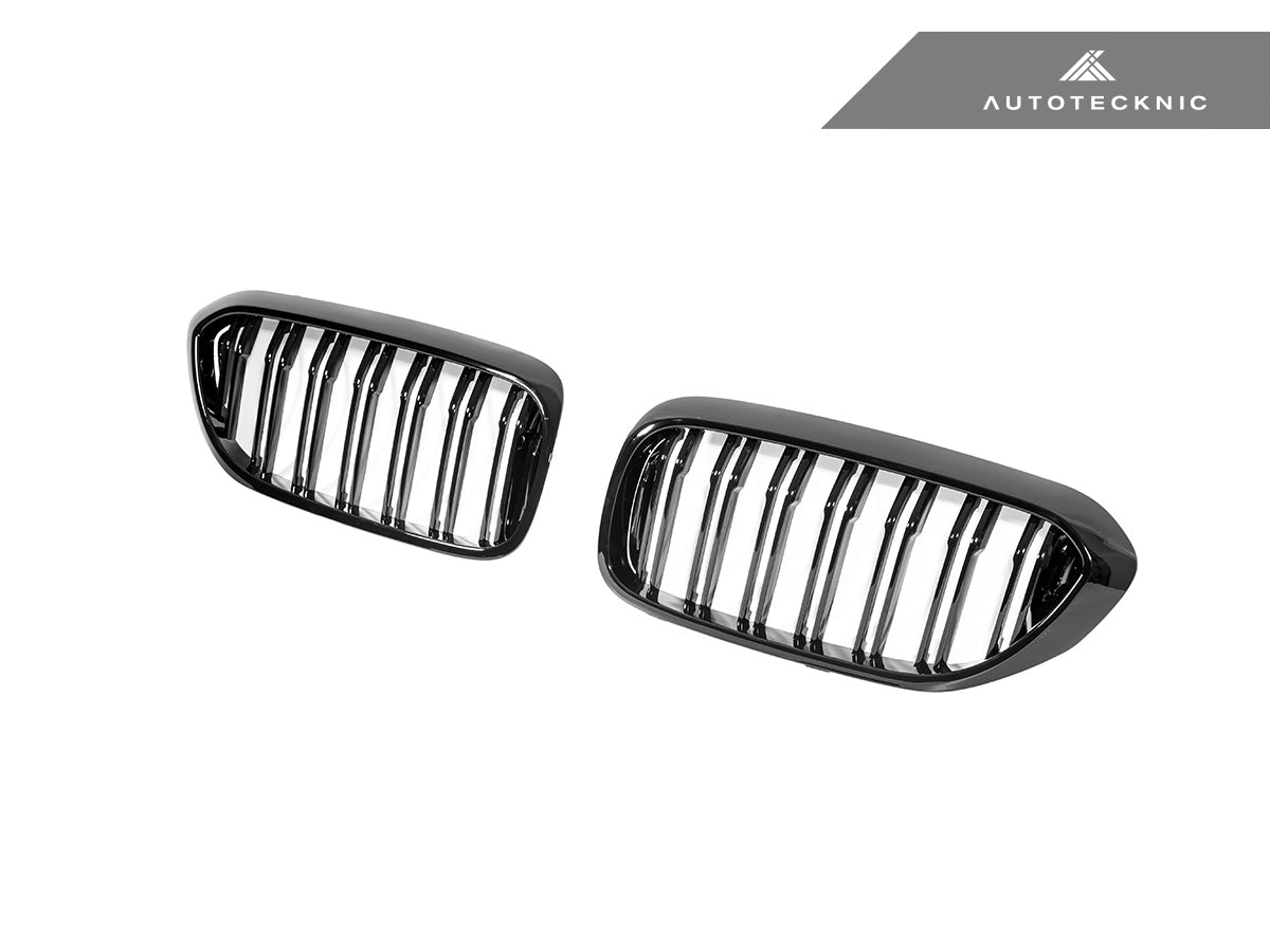 AutoTecknic Dual-Slat Glazing Black Front Grille Set - BMW G30 5-Series Pre-LCI