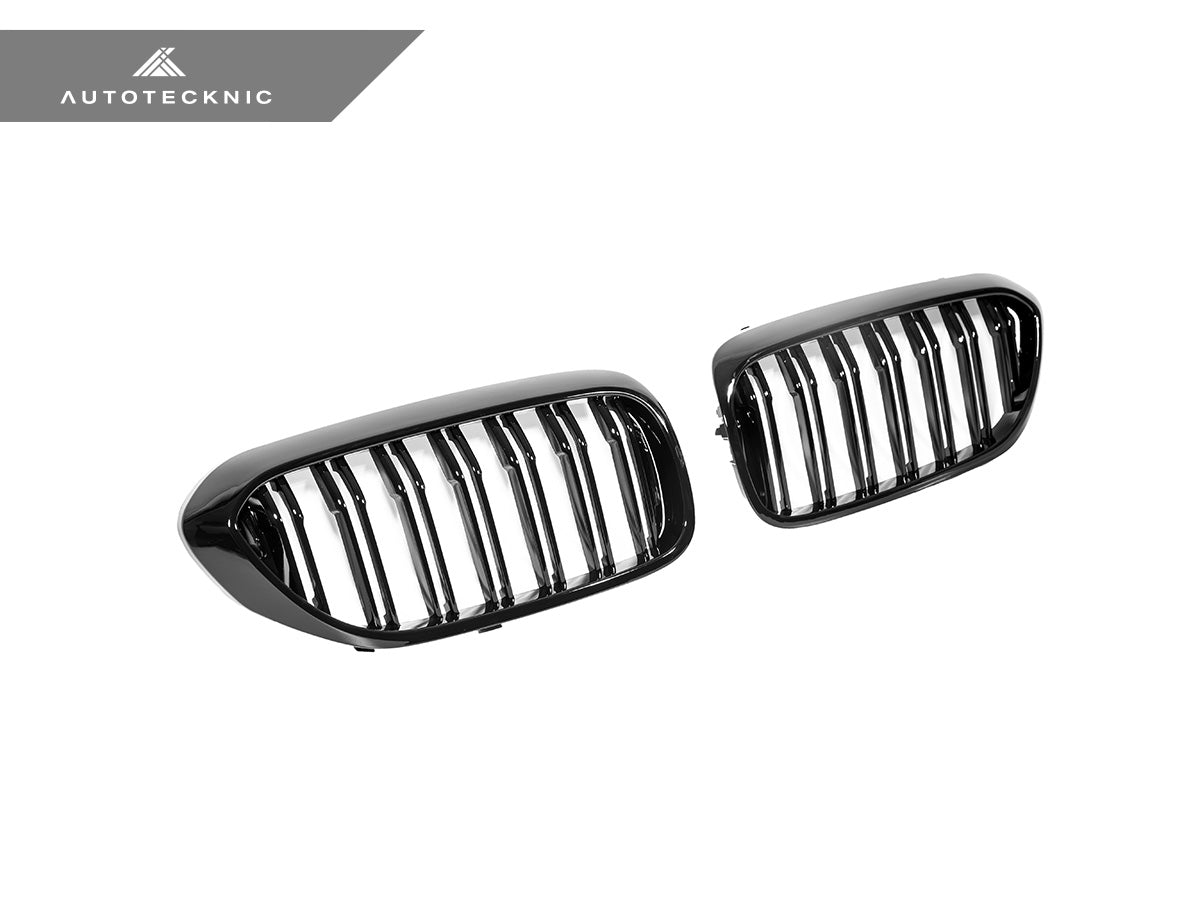 AutoTecknic Dual-Slat Glazing Black Front Grille Set - BMW G30 5-Series Pre-LCI