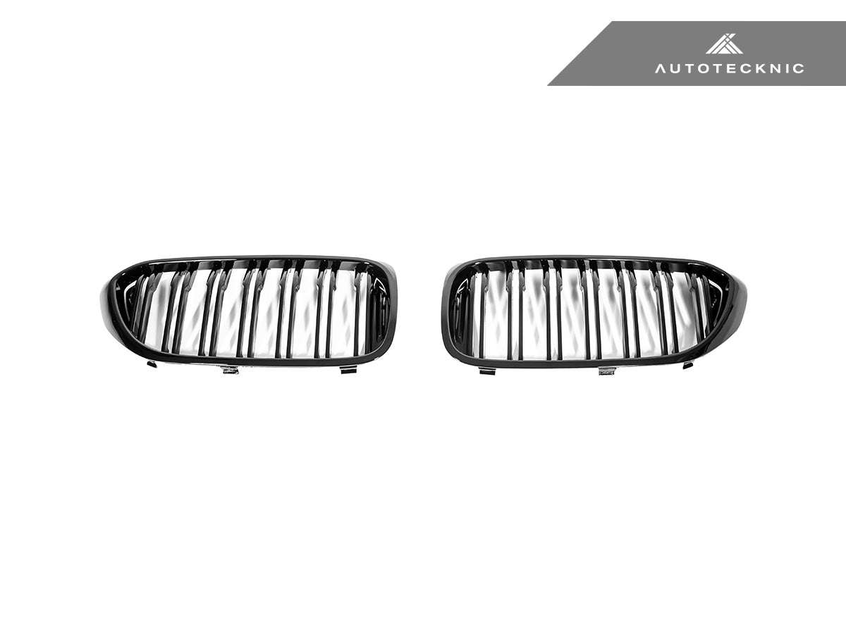 AutoTecknic Dual-Slat Glazing Black Front Grille Set - BMW G30 5-Series Pre-LCI