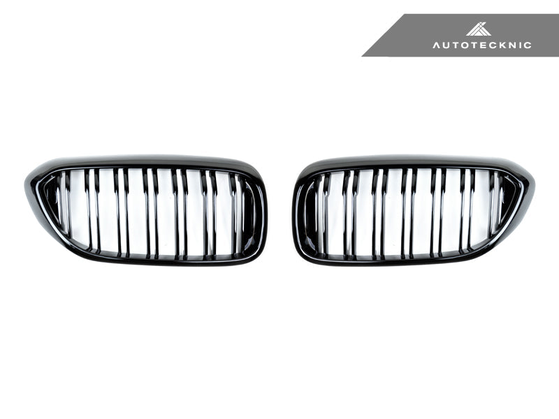 AutoTecknic Dual-Slat Glazing Black Front Grille Set - BMW G30 5-Series Pre-LCI