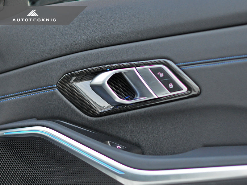 AutoTecknic Dry Carbon Interior Door Handle Trim Set - BMW G20 3-Series