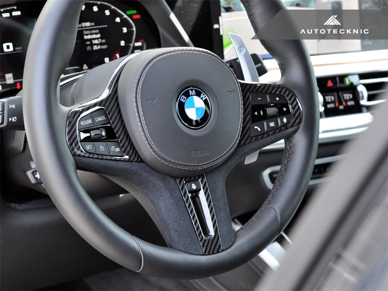 AutoTecknic Carbon Alcantara Steering Wheel Trim - BMW G20 3-Series