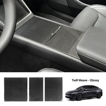 Load image into Gallery viewer, Dry Carbon Fiber Center Console Cover For Model Y Juniper / Model 3 Highland / Model YL