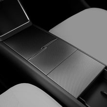 Load image into Gallery viewer, Dry Carbon Fiber Center Console Cover For Model Y Juniper / Model 3 Highland / Model YL