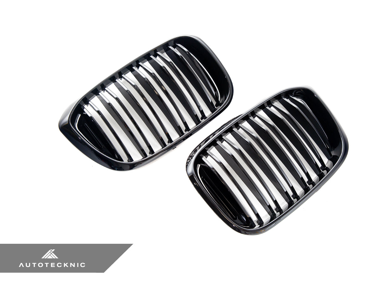 AutoTecknic Dual-Slats Gloss Black Front Grille Set - BMW G01 X3 | G02 X4 Pre-LCI