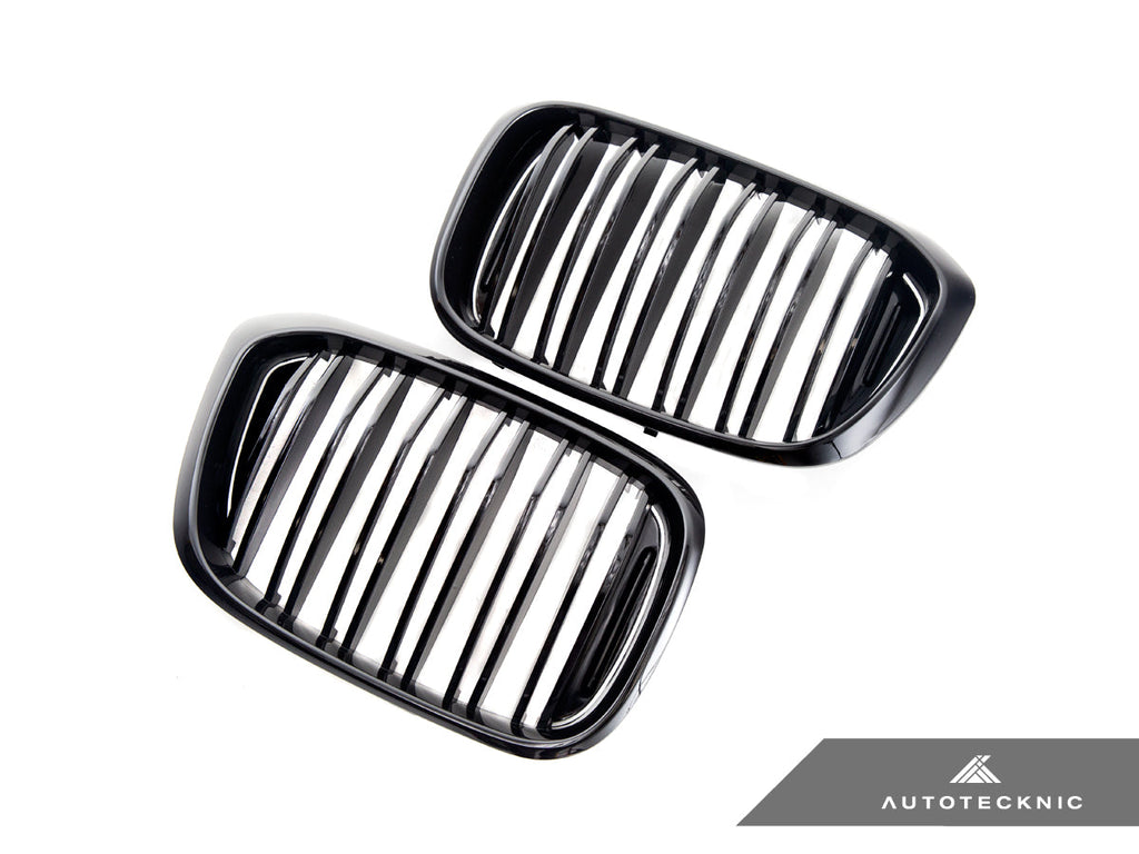 AutoTecknic Dual-Slats Gloss Black Front Grille Set - BMW G01 X3 | G02 X4 Pre-LCI