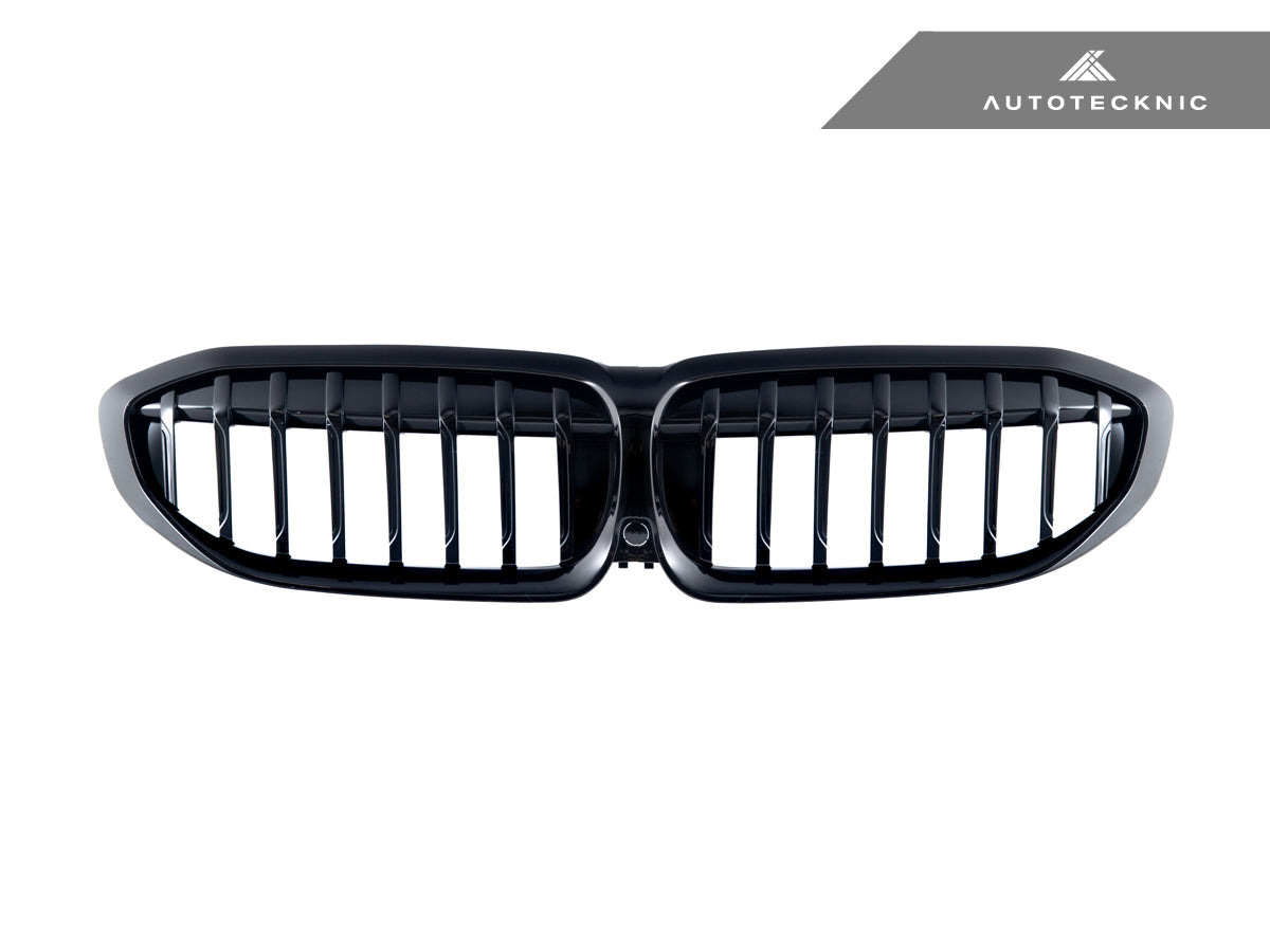 AutoTecknic Gloss Black Front Grille - BMW G20 3-Series Pre-LCI