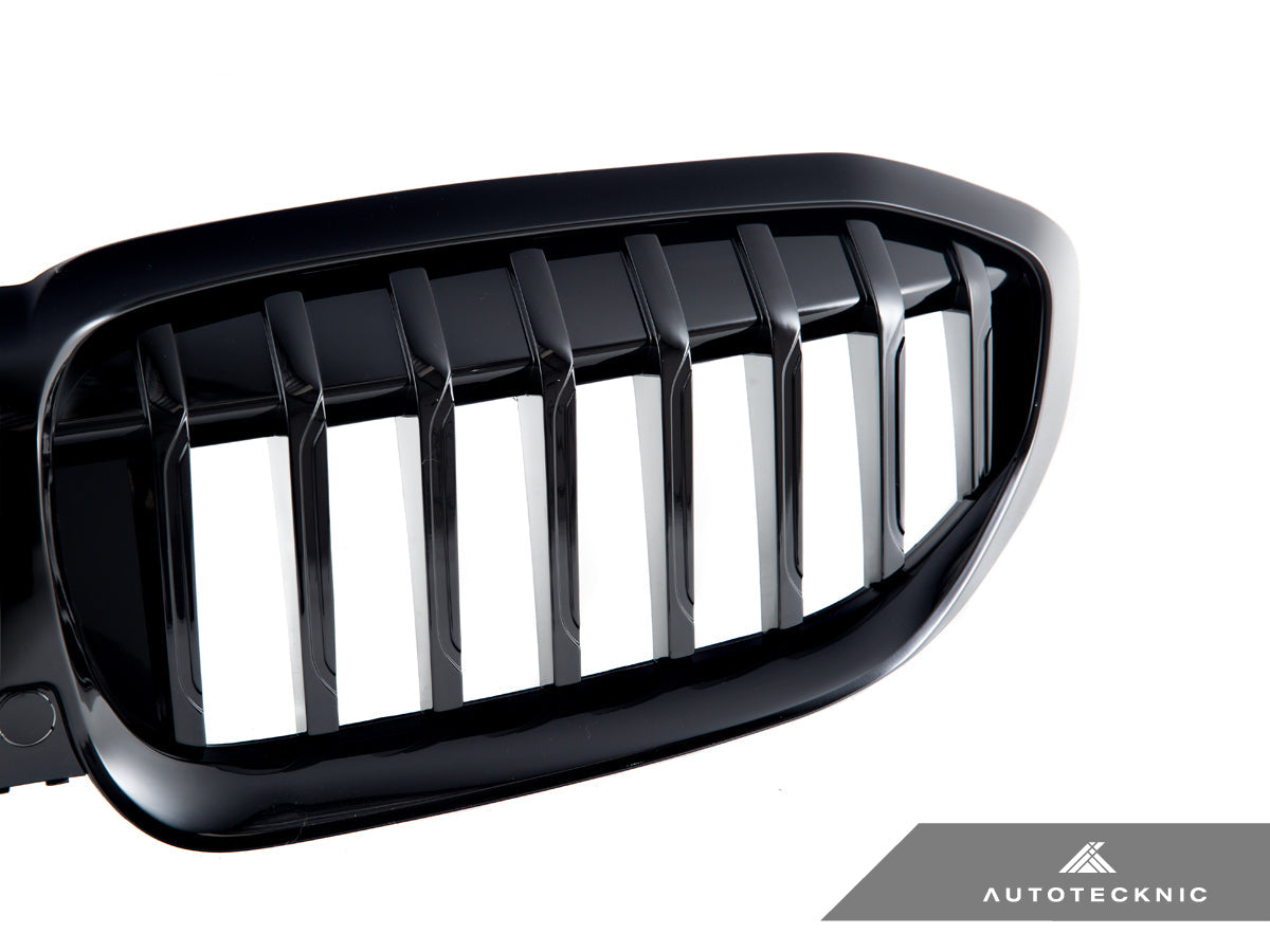 AutoTecknic Gloss Black Front Grille - BMW G20 3-Series Pre-LCI