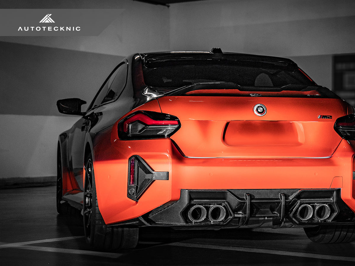 AutoTecknic Dry Carbon Rear Bumper Reflector Trim Set - BMW G87 M2