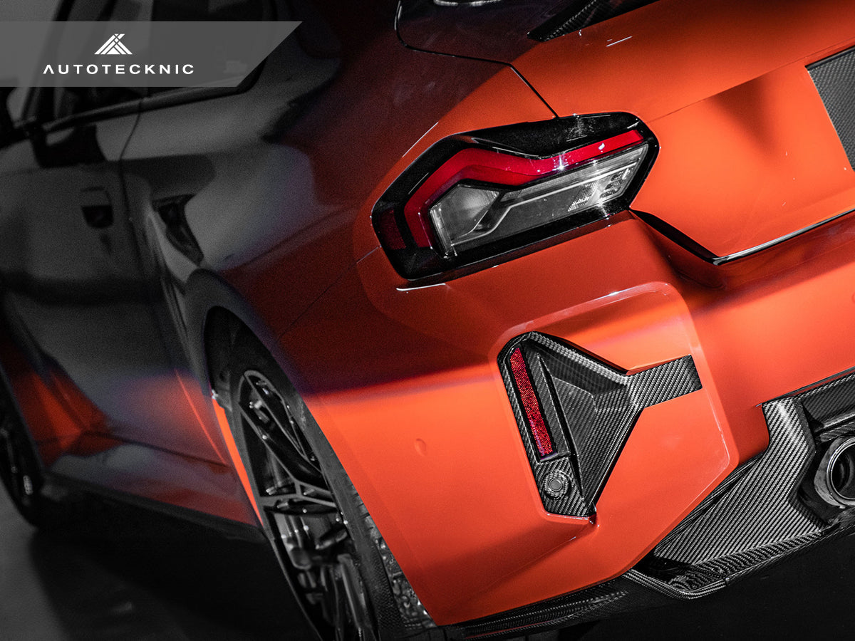 AutoTecknic Dry Carbon Rear Bumper Reflector Trim Set - BMW G87 M2