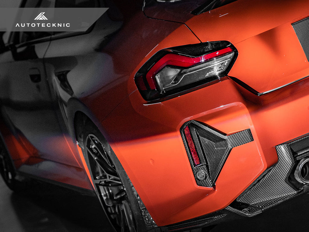 AutoTecknic Dry Carbon Rear Bumper Reflector Trim Set - BMW G87 M2