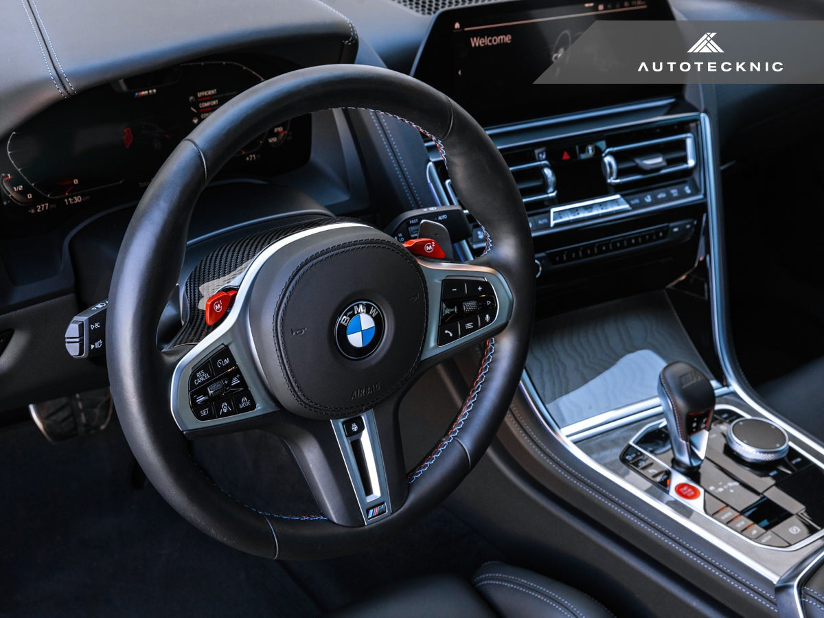 AutoTecknic Replacement Carbon Steering Wheel Top Cover - BMW F90 M5