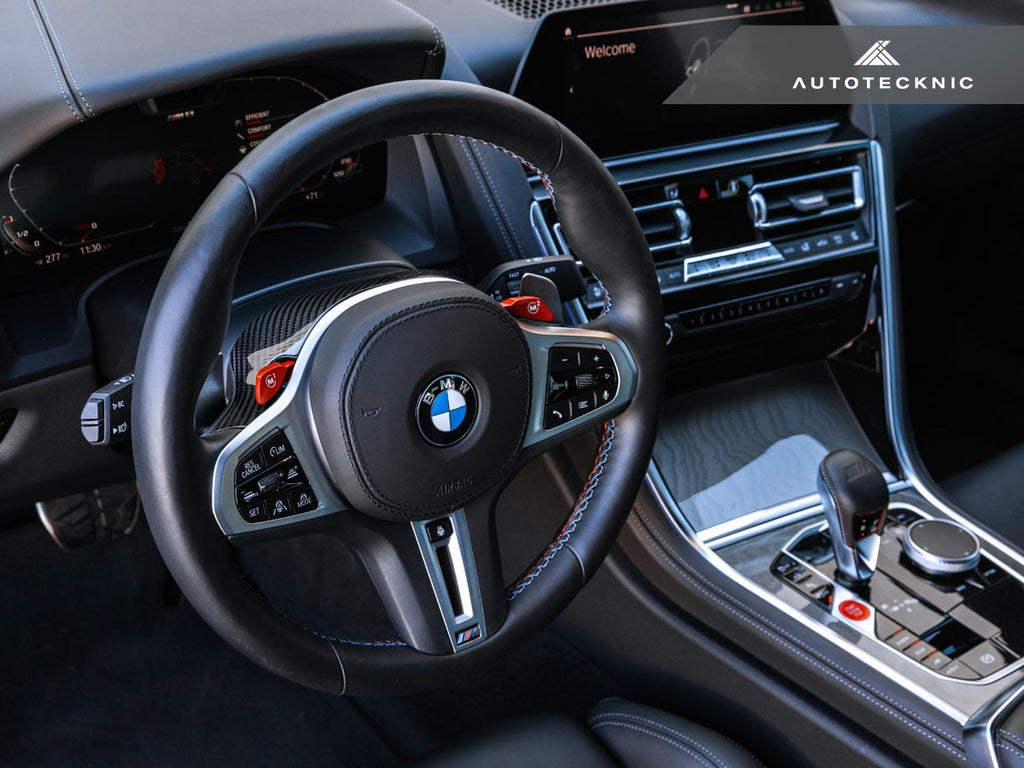 AutoTecknic Replacement Carbon Steering Wheel Top Cover - BMW F95 X5M | F96 X6M