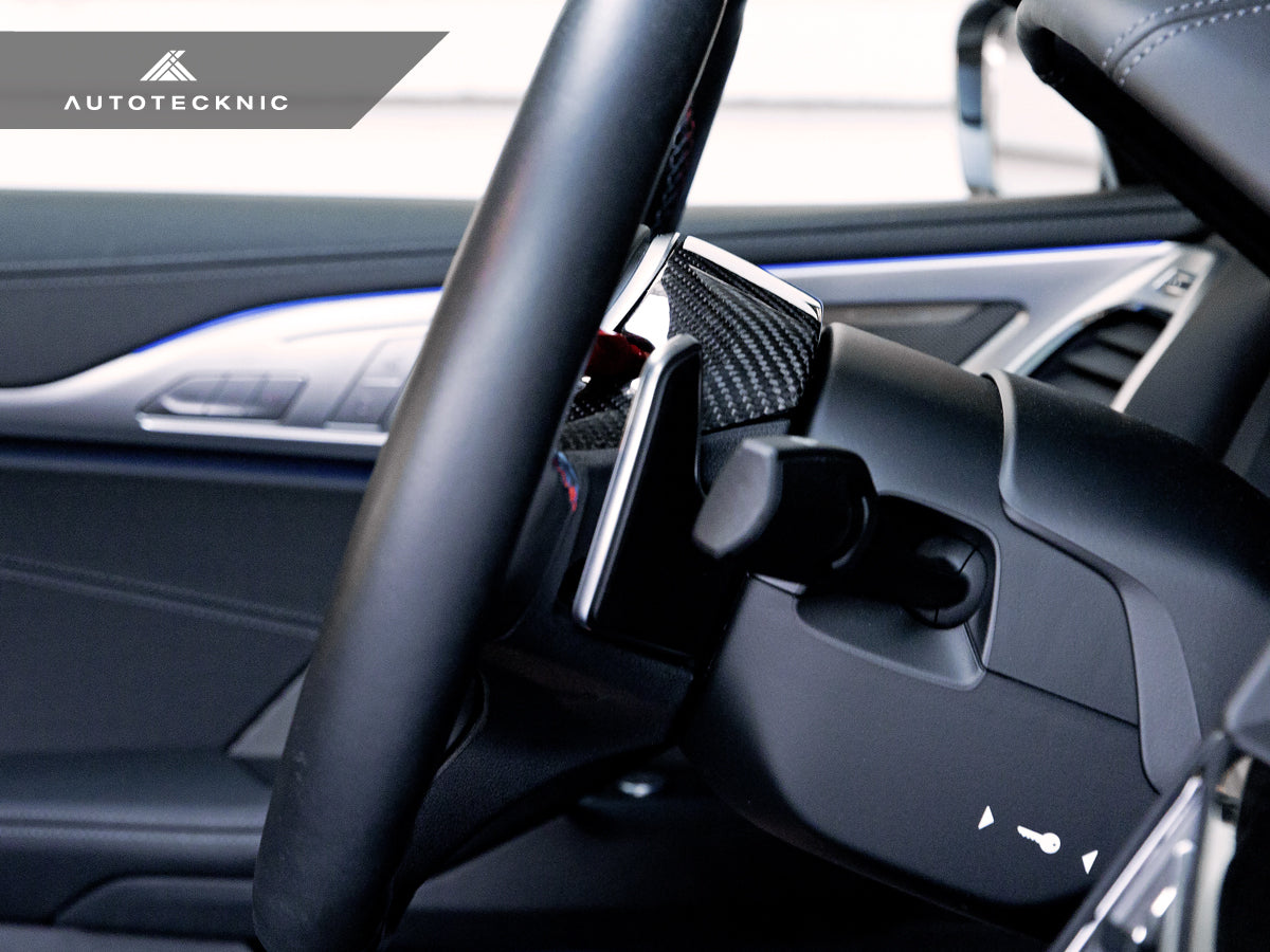 AutoTecknic Replacement Carbon Steering Wheel Top Cover - BMW F95 X5M | F96 X6M