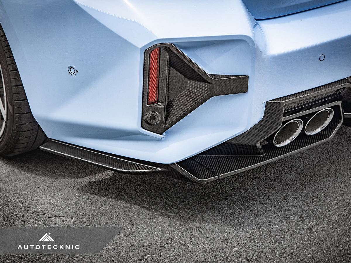 AutoTecknic Dry Carbon Rear Bumper Reflector Trim Set - BMW G87 M2