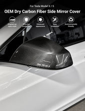 Load image into Gallery viewer, Side Mirror Cover OEM Style for Tesla Model X / S - Dry Carbon Fiber Exterior Mods