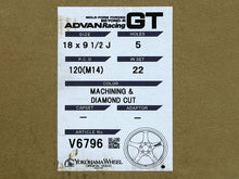Load image into Gallery viewer, Advan Racing GT Beyond-R 18x9.5 +22 / 18x10.5 +34 5x120 Machining &amp; Diamond Cut - F8X M2/M3/M4 (Set of 4)