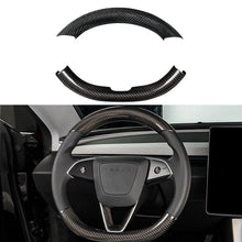 Load image into Gallery viewer, Upper / Lower Cover Steering Wheel Accessories for Tesla Model 3 / Y  -  Carbon Fiber Interior Mods