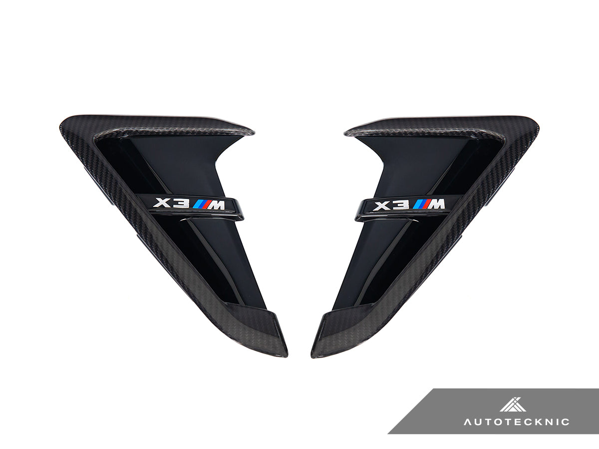 AutoTecknic Dry Carbon Gloss Black Fender Trim Set - BMW F97 X3M | F98 X4M