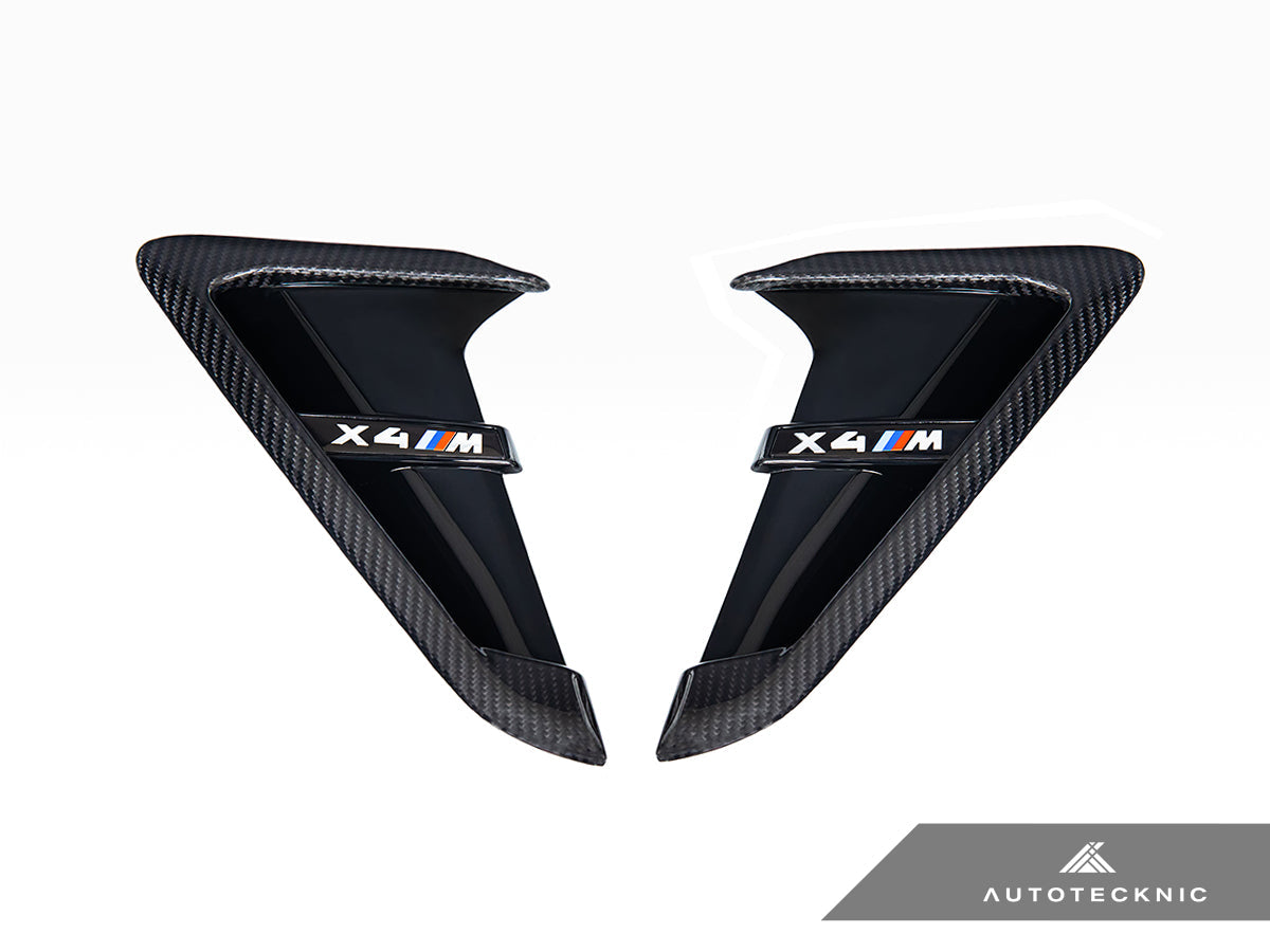 AutoTecknic Dry Carbon Gloss Black Fender Trim Set - BMW F97 X3M | F98 X4M