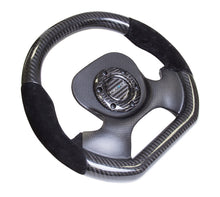 Load image into Gallery viewer, NRG Carbon Fiber Steering Wheel (320mm) CF Center Plate &amp; Two-Tone Carbon w/Suede Trim Handles - ST-X10CF-S