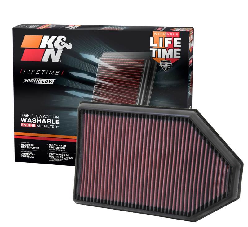 K&N Replacement Air Filter for 11 Chrysler 300/300C / Challenger 3.6L/5.7L/6.4L / Charger 3.6L/5.7L - 33-2460