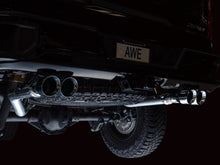 Load image into Gallery viewer, AWE Tuning 22-23 GMC Sierra 1500 AT4X 6.2L 0FG Catback Split Dual (Flat Bumper) - Chrome Silver Tips - 3015-42284