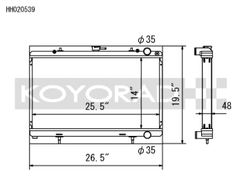 Koyo 89-94 Nissan 240SX S13 2.4L KA24E/DE (MT) Radiator - HH020539