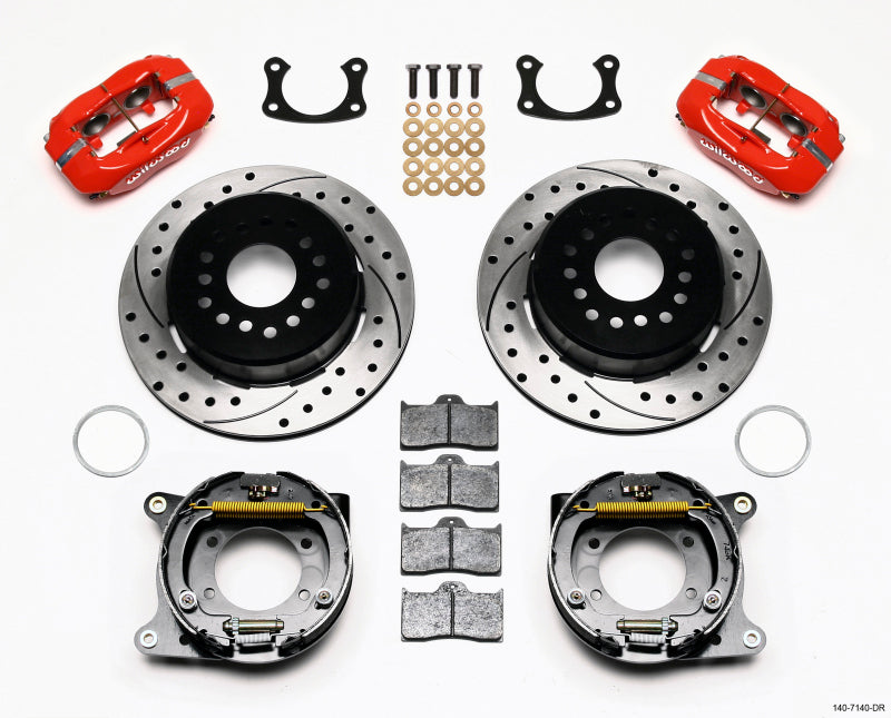 Wilwood Forged Dynalite P/S P-B Kit Drilled-Red New Big Ford 2.50in Offset - 140-7140-DR