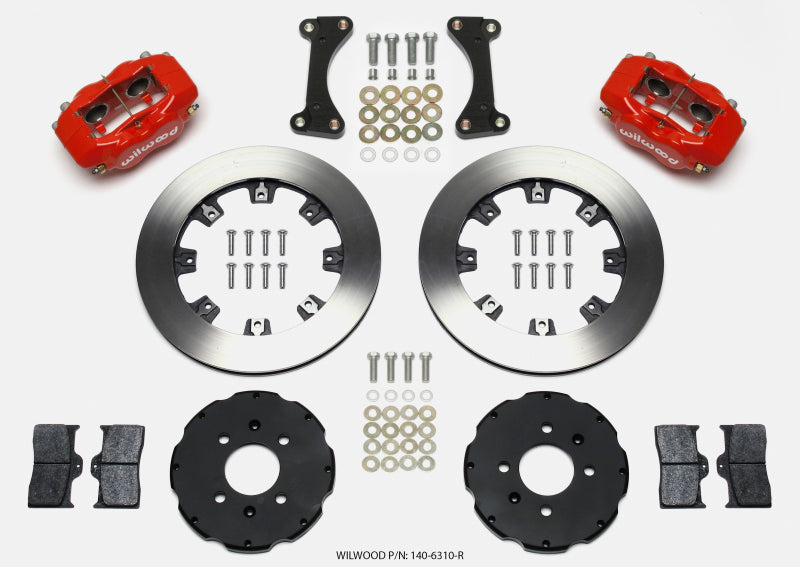 Wilwood Forged Dynalite Front Hat Kit 12.19in Red 90-99 Civic w/240 mm Disc - 140-6310-R