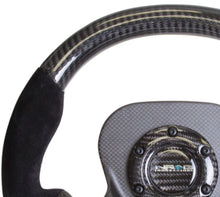Load image into Gallery viewer, NRG Carbon Fiber Steering Wheel (320mm) CF Center Plate &amp; Two-Tone Carbon w/Suede Trim Handles - ST-X10CF-S
