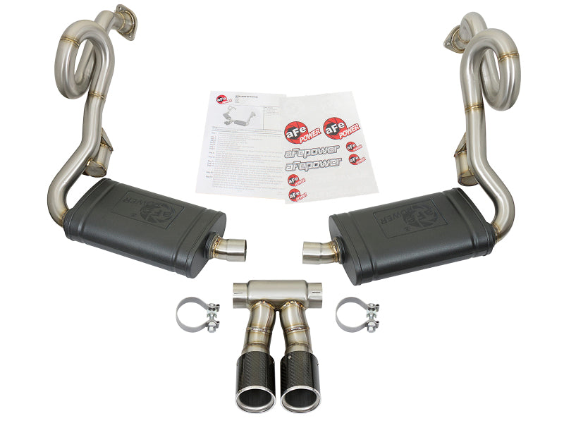 aFe MACHForce-Xp 2in 304 SS Cat-Back Exhaust w/Carbon Fiber Tips 13-16 Porsche Boxster 2.7L/3.4L - 49-36415-C