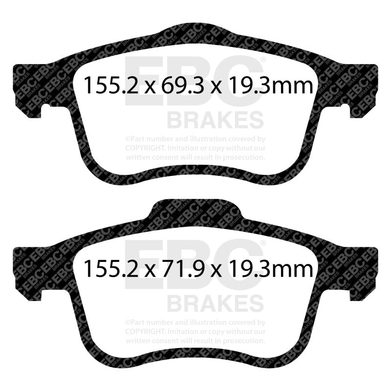 EBC 13+ Fiat 500L 1.4 Turbo Yellowstuff Front Brake Pads - DP43026R
