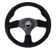Load image into Gallery viewer, NRG Reinforced Steering Wheel (320mm) Suede w/Red Stitch - RST-012S-RS