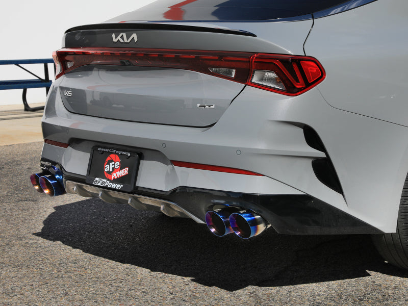 aFe Takeda 21-24 Kia K5 GT L4-2.5L (t) SS Axle-Back Exhaust System w/ Blue Flame Tips - 49-37043-L