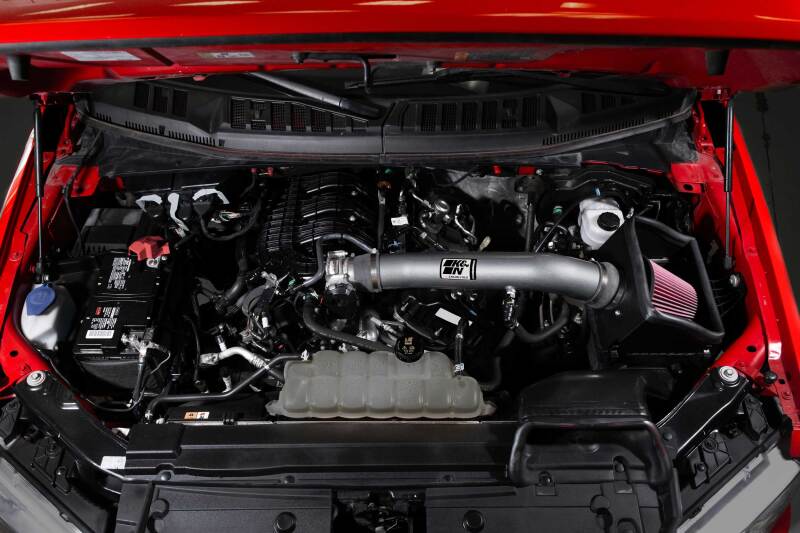 K&N 18-24 Ford F150 3.3L V6 Performance Air Intake System w/ Red Air Filter - 77-2619KC