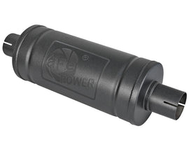 aFe MACH Force-Xp 409 SS Muffler w/ Black finish 2-1/2in Inlet & Outlet 14in x 16in Diameter