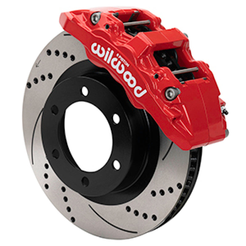 Wilwood 21-24 Ford Bronco Aerolite 6R Kit 6 x 5.50in Hub - 13.38in Drilled & Slotted Rotor - Red - 140-17512-DR
