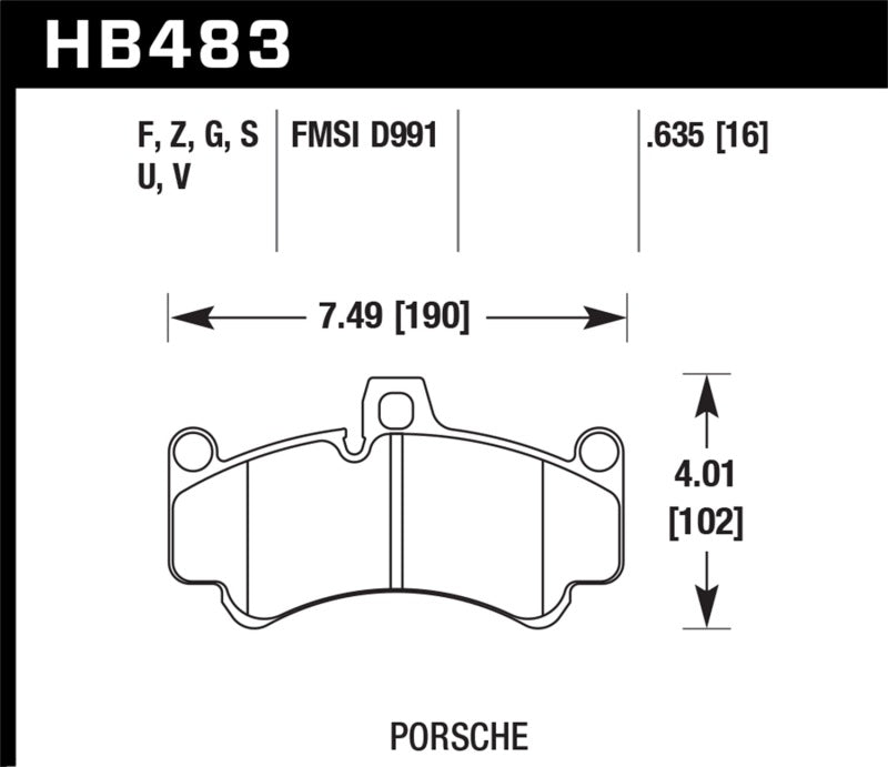 Hawk 2013 Porsche 911 Turbo S HPS 5.0 Front Brake Pads - HB483B.635