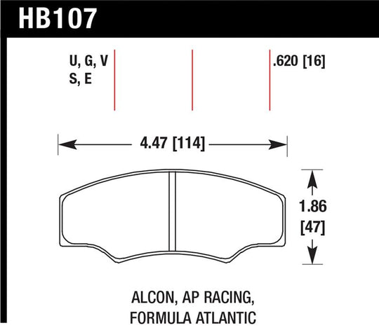 Hawk CP2361/CP3228/CP5104/CP5144 AP Racing DTC-60 Brake Pads - HB107G.620