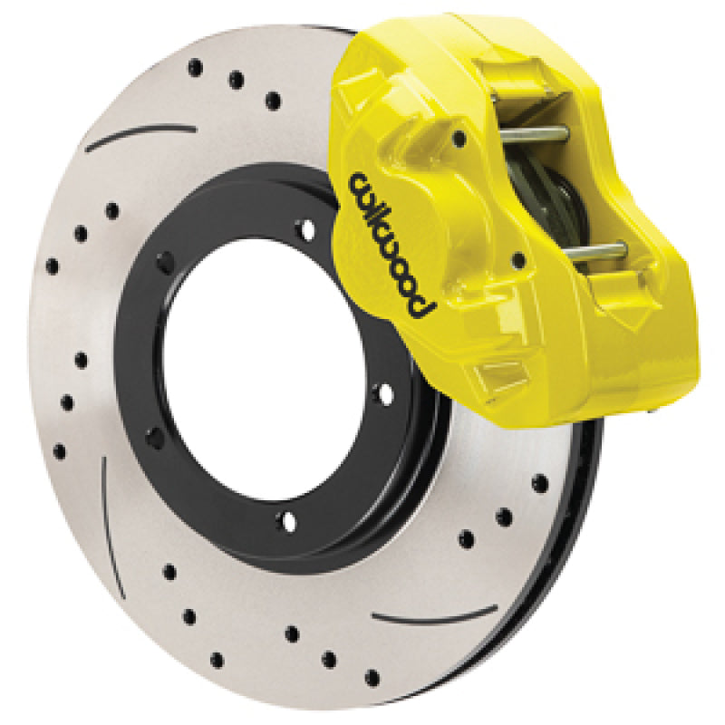Wilwood 84-89 Porsche 911 D45 11.10in. Front Brake Kit w/ Flex Lines - Drilled Rotors (Yellow) - 140-17654-DY